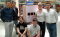 Elèves du projet oÉo devant leur maquette réelle et un résultat de leur maquette numérique