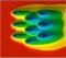 Simulation d'isothermes autour de 9 pieux