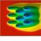 Simulation d'isothermes autour de 9 pieux
