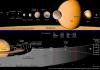 Satellites et anneaux de Saturne (photomontage de l'Agence spatiale européenne)
