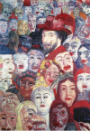 Ensor, Autoportrait aux masques, 1899, huile sur toile, 120x80 cm, collection particulière.