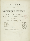 Traité de Mécanique céleste de Pierre Simon Laplace, an VII (1798) page de
