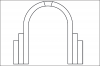 Structure en arc plein cintre avec des contreforts